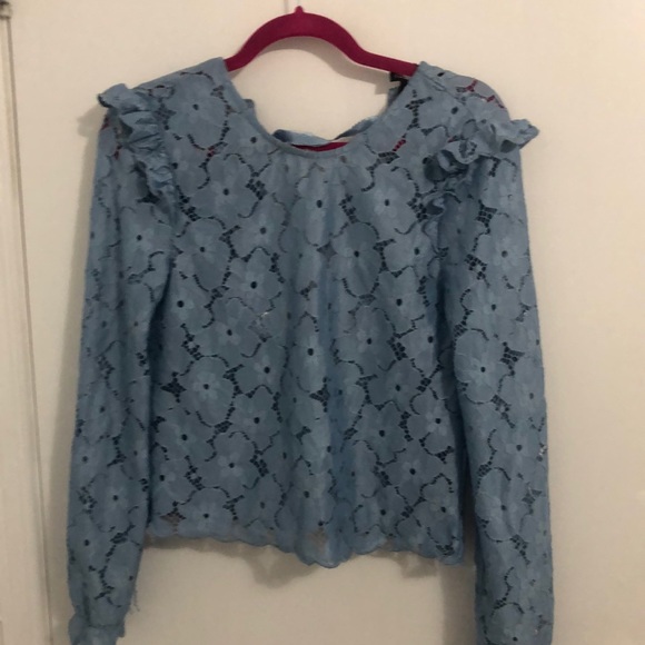 Blue Summer Blouse - Lace - Picture 1 of 3